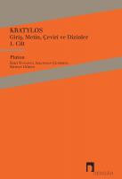 Plato: Cratylus - Introduction, Text, Translation, and Indices, Volume 1